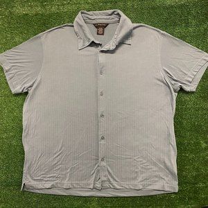 Gray Vertical Striped Vintage Button Up Shirt